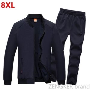 Big Plus zweetpak lente sportkleding groot formaat heren tracksuit 8xl 7xl 6xl jogger pakken voor mannen outfit T200324