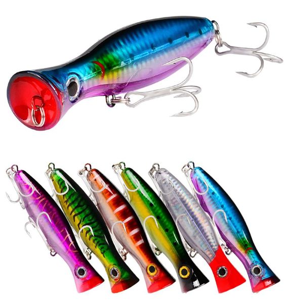 Señuelos de pesca grandes Popper, 13cm, 43g, Wobblers de agua superiores, cebos falsos duros, Crankbaits Isca, aparejos de pesca artificiales 2647334