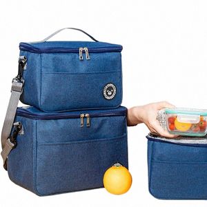 Grand sac à lunch portable Boîte thermique alimentaire pour le travail Sac isotherme étanche durable avec bandoulière Organisateur Étui isolé 57U7 #