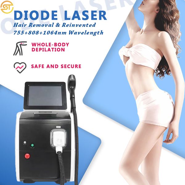 Grande puissance allemagne barre Diode Laser épilation Machine glace Diode Laser trois longueur d'onde Diode Machine épilation Lazer cheveux enlever