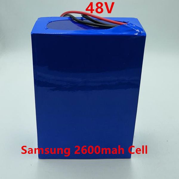 Grande promotion 48V avec Samsung 10AH 12AH 13AH 15AH 18AH 20AH cellule Li-ion Batterie Vélo Électrique 30A BMS