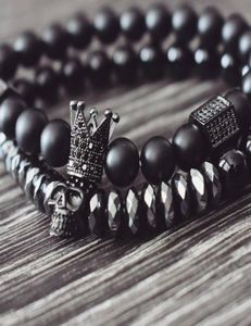 GRANDE PROMOTION Men Bracelet Crown Bracelets Warrior Jewelry Skull Skeleton Titanium Steel Skull bracelets Men Bijoux Hallow3370519