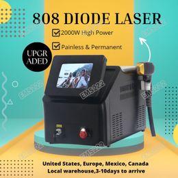 Grote promotie Pijnloze ontharing Lichter huidskleur met Diode Laser 808 Ontharingsmachine met 755nm 808nm 1064nm Golflengte Koelkop Gratis verzending