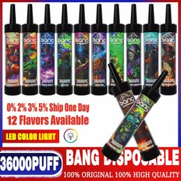 Big Puff Bang 36000 Puff Vapes desechables Vapes Recargables E CIRILTOS E MALA COIL 40ML E-Liquid Puff 36K Vaper 0%2%3%5%LED Color Light Vaper vs Puff 20000 15000 15000