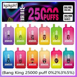 Big Puff Bang King 25000 Puff Wegwerp VAPE Oplaadbare E Sigaretten 25K Puff Mesh Coil 23 ml*2 E-vloeistof Puff 25K Vaper 0%2%3%5%Wegwerp elektronische sigaret