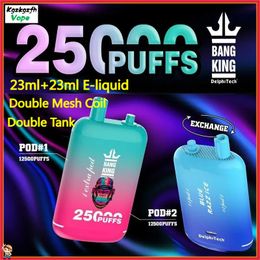 Big Puffs of Vape Bang King 25000 Puff Vape desechable Cigarrillos recargables E 25K Buffs Mesh Bobina 12 Sabores 23ml*23 E-Liquid Puff 25K Vaper