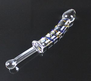 Big Pyrex Glass Dildo Glass Artificial Penis Dick Dubbele eindigde enorme lange kristallen dildo penis anale kralen lekkplug seksproducten y188434083