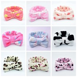 Big Rabbit Ear Headbands Coral Fleece Bath Hairbands Wash Face Cosmetic Headband SPA Shower Headwear Niñas Accesorios para el cabello 37 diseños D6123