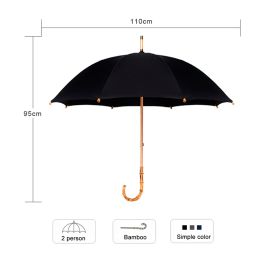 Big Rain Umbrella For Men Bamboo Gandoue 8k Iproo-Wind Anti UV Parasol Umbrella pour 2-3 personnes 110 cm de haute qualité forte grande