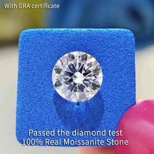 Gran Real 1CT 6,5 MM Color DF VVS1 3EX corte 1 quilate piedra de diamante moissanita suelta entera para joyería de anillo
