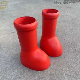 Big Red Boots Children Head Rain 2023 Hoge dikke bodem ronde hoofden meisjes jongens sneakers jeugd jeugd maat 26 35