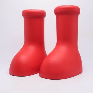 Big Red Knee High Boots Round Teen Balloon-achtige slip op dames casual laarzen 2023 Nieuw ontwerp Solid Party Runway Shoes Fashion