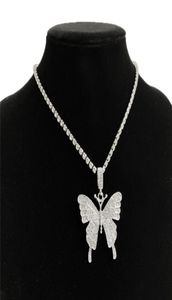 Big Rhinestone Butterfly Pendant Collier Chaîne pour femmes Crystal Choker Statement Bijoux Chokers8544801