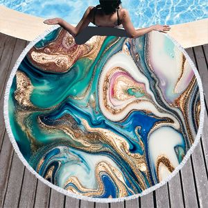 Toalla de playa redonda grande, toallas de baño de ducha con estampado de arena movediza colorida, manta de playa abstracta divertida creativa, cubierta 2023 nueva