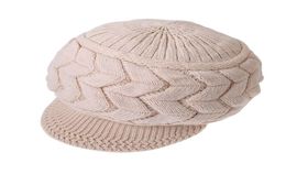 Grandi s Visiere Air Top Cappelli di lana per ragazze eleganti Autunno e inverno addensato caldo cappello lavorato a maglia Berretto con visiera da corsa all'aperto Fashi9474554