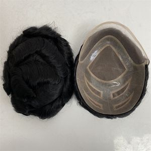 GROTE VERKOOP! Chinese Maagd Menselijk Haar Systemen 8x10 #2 Bruine Kleur 32mm Wave 4 Ogen Mono Lace front Toupetje voor Mannen