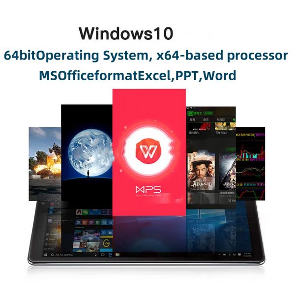 Grandes ventas 8 pulgadas 64 bit X64 Sistema Windows 10 Pocket Tablet PC 4 GB RAM+64 GB ROM AR2 Cámaras duales 5.0MP WiFi OTG Quad Core