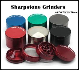 Big Sharpstone Grinders 4050556375mm Accessoires 4Layers Herb Tobacco Grinder 6 Color OEM avec NO LOGO9233080