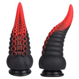 Consoladores anales de silicona grandes para mujeres masturbación pulpo tentáculos enchufe masaje de próstata Buttplug juguetes sexuales producto 240117