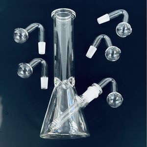 Grande taille 10mm 14mm 18mm mâle femelle 45 ° clair épais tuyaux de brûleur à mazout en verre Pyrex pour plates-formes pétrolières bongs en verre épais grands bols pour pièce à fumer