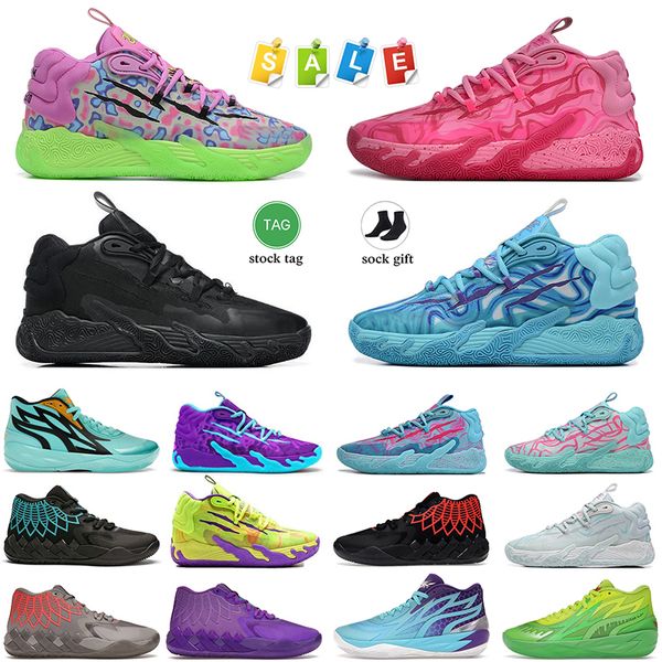 Tamaño grande 12 Zapatos de pelota de diseño Lamelo Zapatos de baloncesto Mujeres Hombres MB02 Mb03 Rick y Morty Queen City Fade Galaxy Lunar Año Nuevo Jade Platfrom Zapatillas deportivas Entrenadores