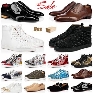 2024 Designer Fashion Luxury Femme Red Bottoms Bottoms Chaussures Talons Homme décontracté Femmes Flat Trainers Vintage Diamond LOW TOP LOAFER