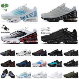 Big Size 12 Dames Heren TN Plus 3 Hardloopschoenen Tuned III Spider-Verse Unity Mesh Wit Zwart Aqua Volt Multi Laser Blauw tns Trainers Tn3 Platform Runner Sportschoenen