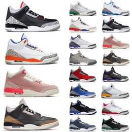 Grande taille 13 Jumpman 3 Basketball Blanc Ciment Réinventé Feu Pin Rouge Vert Iris Foncé Mousseline Napolitaine Éléphant Du Désert Ciment Noir Sports De Plein Air Hommes Baskets