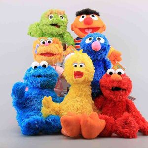 Big Size 28-35 cm 9 Stijlen Sesamstraat Elmo Cookie Bert Grover Grote Vogel Gevulde Knuffel Kinderen zachte Poppen Leuke Gift 220121