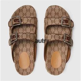 Big Size 35-46 Hoge kwaliteit Luxe Designer Sandalen Voor Mannen Dames Mode Klassieke Bloemen Brokaat Slippers Flats Leer Rubberen Slippers Bodem Strand Schoenen Loafers