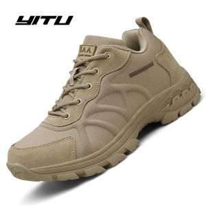 Gran tamaño 39-47 Desert Tactical Mens Wear-resisting Army Waterproof Outdoor Work Shoes Hombres Combat Botines Y200915