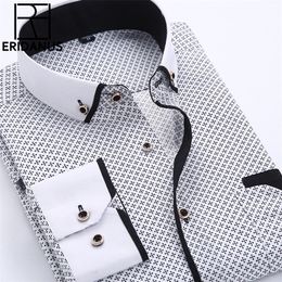 Big Size 4XL Mannen Overhemd Collectie Lange Mouw Slim Fit Button Down Kraag Hoge Kwaliteit Gedrukt Business Shirts MCL18 220726