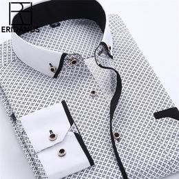 Big Size 4XL Mannen Overhemd Collectie Lange Mouw Slim Fit Button Down Kraag Hoge Kwaliteit Gedrukt Business Shirts MCL18 220813