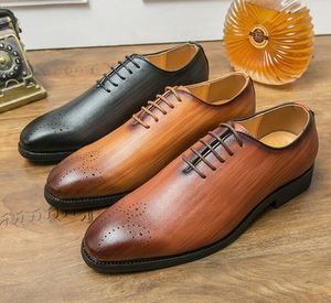Big Size 6-13 Oxfords Lederen Herenschoenen Hele Cut Fashion Casual Puntschoen Formele Zakelijke Mannelijke Trouwjurk Schoenen