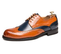 Grande taille 6 à 13 robe luxueuse masculine chaussures oxford toe orteil en cuir à la main de la fête de mariage brogue chaussure formelle pour hommes des créateurs