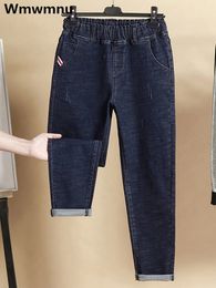 Big Size 6xl Baggy Jean Vintage High Wasit Harem Denim Pants Casual Anklelength Vaqueros Streetwear Kot Pantolon 240403