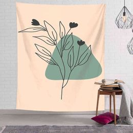 Groot formaat mooie abstract blad bloem huisdecoratie tafelkleed woonkamer muur hangende tapijten j220804