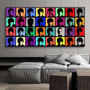 Big Size Canvas Schilderij Andy Warhol Figure Poster Olieverf op Prints Muur Foto's voor Woonkamer Cuadros Woondecoratie