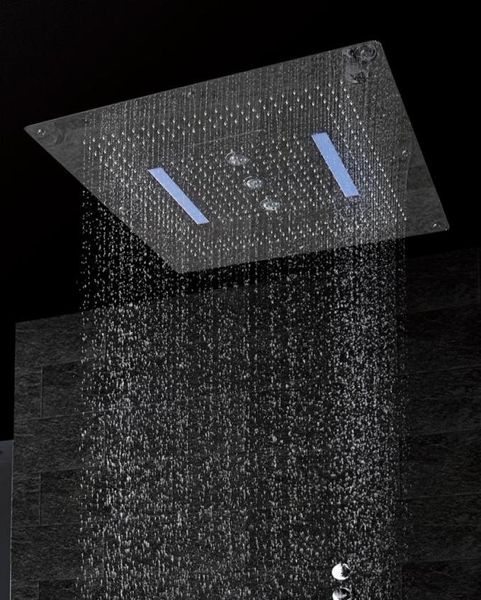 Pommeau de douche de plafond LED de grande taille, avec télécommande, cascade de pluie 800800, swirl7122229