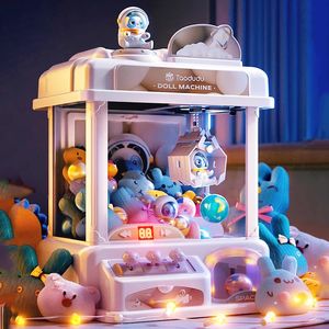 Grande taille bricolage poupée machine enfants monnayeur jouer jeu mini griffe attraper jouet grue machines musique enfants cadeaux de noël jouets y240319