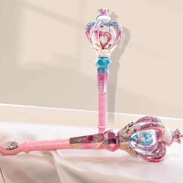 Grande taille électrique fée baguette musicale lumière baguette magique princesse Kawaii jouet semblant jeu de rôle Halloween cadeau de noël pour fille 240129