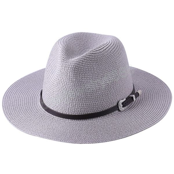 Grande taille mode chapeau de paille pour femmes hommes été papier Panama Jazz chapeaux de plage voyage Protection UV casquette de soleil