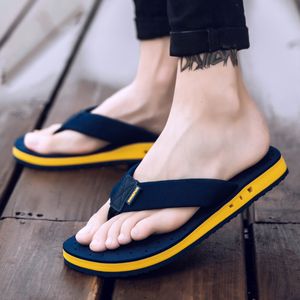 Big Size Flip High Quality Flops Summer Beach Fashion Brand Ademende Casual Men Slippers Black Blue