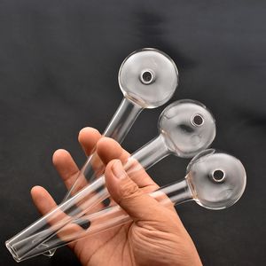 Big Size Glass Smoking Pijpen 8inch Glas Olie Burner Pipe Clear Glass Pipes Olie Nagels voor Droog Kruid met 50mm Dia Ball