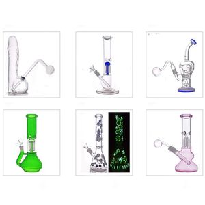 Bécher en verre Vortex de grande taille Bongs arbre à bras Percolateur Narguilés Dab Rigs Mobius Bubbler ashcatcher bong avec tuyau de brûleur à mazout tous les accessoires pour fumeurs