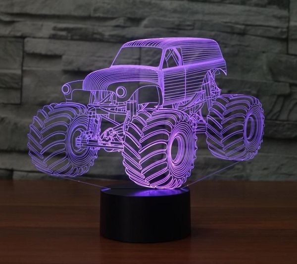 Lampe de bureau 3D Monster Truck de grande taille, 7 couleurs changeantes, veilleuse R459802292