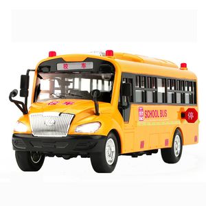 Autobús escolar inercial de gran tamaño, modelo de vehículo, iluminación, coches musicales, juguetes para niños, regalo para niños