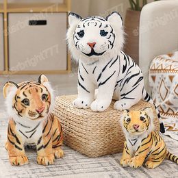 Juguete de peluche de tigre realista de gran tamaño, Animal salvaje suave, muñeco de peluche de tigre simulado, regalo de cumpleaños para niños, accesorios de fotografía