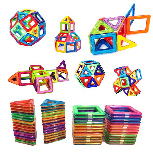 Cube de lévitation magnétique de grande taille, blocs de construction, jouets, Triangle carré, concepteur de briques, éclairer les autocollants gratuits, vente en gros, 54 pièces/1 ensemble