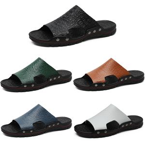 Big Size Men dames sandalen schoenen klassieke heren wit zwart groen bruine casual lederen schoenen slippers gai